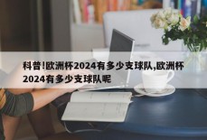 科普!欧洲杯2024有多少支球队,欧洲杯2024有多少支球队呢