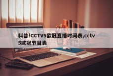 科普!CCTV5欧冠直播时间表,cctv5欧冠节目表