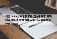 科普!NBA公布了赛季最佳防守阵容:斯玛特当选最佳,罗威首次入选,nba各赛季最佳防守球员