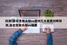 科普!菲尼克斯太阳vs亚特兰大老鹰对阵预测,菲尼克斯太阳vs雄鹿