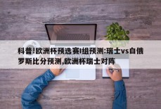 科普!欧洲杯预选赛I组预测:瑞士vs白俄罗斯比分预测,欧洲杯瑞士对阵