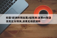 科普!欧洲杯预选赛J组预测:波黑vs斯洛伐克比分预测,波黑无缘欧洲杯