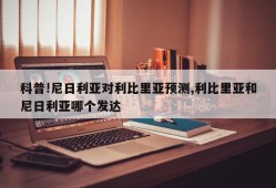 科普!尼日利亚对利比里亚预测,利比里亚和尼日利亚哪个发达