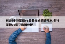 科普!多特蒙德VS霍芬海姆前瞻预测,多特蒙德vs霍芬海姆分析