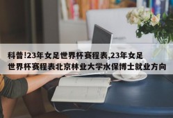 科普!23年女足世界杯赛程表,23年女足世界杯赛程表北京林业大学水保博士就业方向