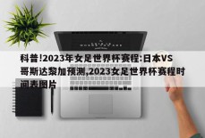 科普!2023年女足世界杯赛程:日本VS哥斯达黎加预测,2023女足世界杯赛程时间表图片