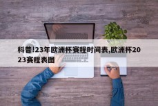 科普!23年欧洲杯赛程时间表,欧洲杯2023赛程表图