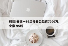 科普!安徽一95后侵吞公款近7000万,安徽 95后