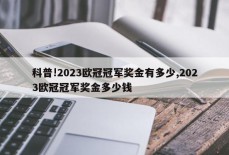 科普!2023欧冠冠军奖金有多少,2023欧冠冠军奖金多少钱