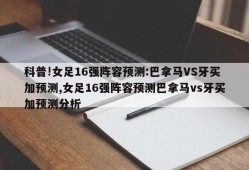 科普!女足16强阵容预测:巴拿马VS牙买加预测,女足16强阵容预测巴拿马vs牙买加预测分析