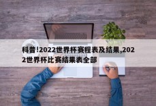 科普!2022世界杯赛程表及结果,2022世界杯比赛结果表全部