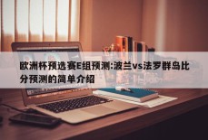 欧洲杯预选赛E组预测:波兰vs法罗群岛比分预测的简单介绍