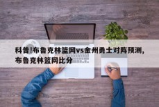 科普!布鲁克林篮网vs金州勇士对阵预测,布鲁克林篮网比分