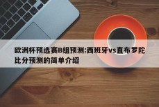 欧洲杯预选赛B组预测:西班牙vs直布罗陀比分预测的简单介绍